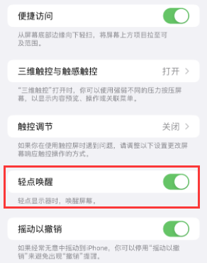 澄迈苹果授权维修站分享iPhone轻点无法唤醒怎么办 